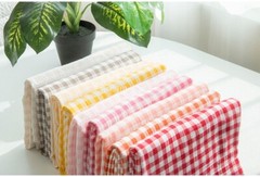 Double Gauze 1cm Check Fabric – Washed Cotton Large Width 18 Colors Available