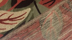 CLARENCE HOUSE LAURELWOOD BROWN RED LEAF MODERN LINEN VELVET FABRIC 1 YARD 49″W