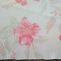 Lightweight Pink Floral Fabric Wild Rose Textured Cottage 57 x 36 Farmhouse
