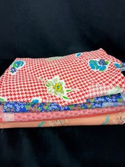 True Vintage Material Fabric Lot Poly Multicolor Floral Crafting Sewing Projects