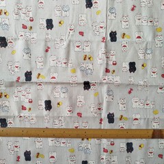 Japanese Cat Fabric Bundle 5pcs 50cm 20″ Kokka Cotton Cute Sushi UFO Daruma