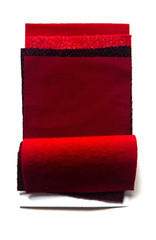 Hand Dyed Wool -appliqué/rug/hook (6) 4.5″ Charm Sq; Oh The Reds Set #4.5-1
