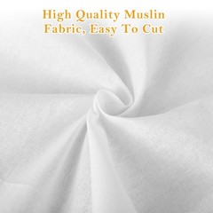 43 inch x 3 Yards White Cotton Fabric by The Yard Medium Weight 100% Cotton M