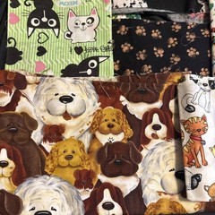 Quilters Grab Bag Junk Journal Fabric Pets Dogs Bugs Animals Lot 11 Pieces 1lb