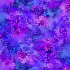 Midnight Blooms Purple Hydrangea IllusionTimeless Treasures BTY 44″ Wide
