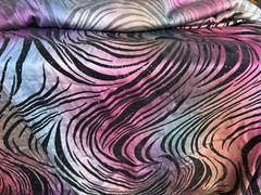 Multi color animal Black felt print Fabric By the Yard 46″ w