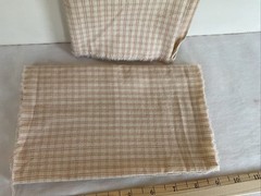 Brushed Cotton Fabric 2 Pieces Plaid Soft Pink On Cream 8.5 X 44” Each