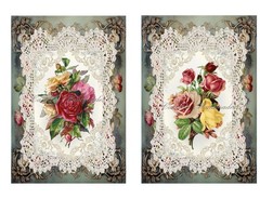 Antique Roses & Lace A Designer MULTI-SIZE SET Cotton Fabric Quilt Blocks