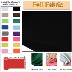 | Soft Felt Fabric | 36x54Inch | Felt by The Yard 1.4mm Thick,1 Yard Acrylic …