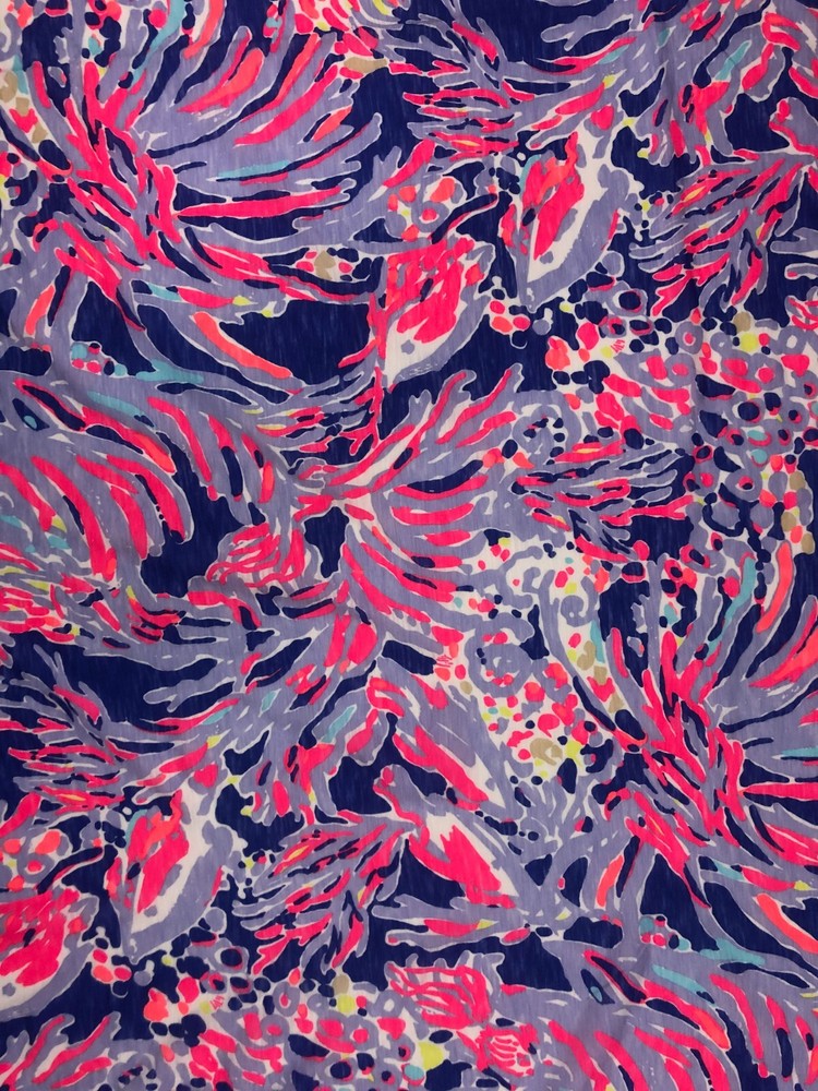 Lilly Pulitzer Fabric Shrimply Chic Slub Cotton Fabric – 36″x 60” – 2 Pieces