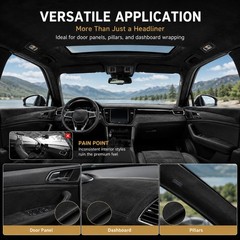 Premium Suede Headliner Fabric Self-Adhesive Multi Size Upholstery /Roof Damage