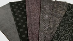 Halloween Black Gray Polka Dot Primitive Calico Cotton Quilt Fabric Scrap Lot