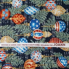 Patriotic Christmas Ornaments and Music Cotton Fabric 102″ x 43″ JoAnn Fabrics