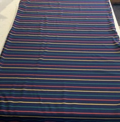 Vintage Fabric Navy Stripes Stretches Knit Polyester ￼3 Yards 61×108 Stretchy