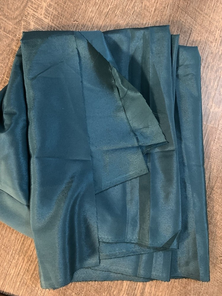 Vintage Dark Teal Blue Fabric 44” X 56” 1.5 Yards Polyester ? Costume Silky