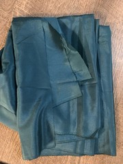 Vintage Dark Teal Blue Fabric 44” X 56” 1.5 Yards Polyester ? Costume Silky