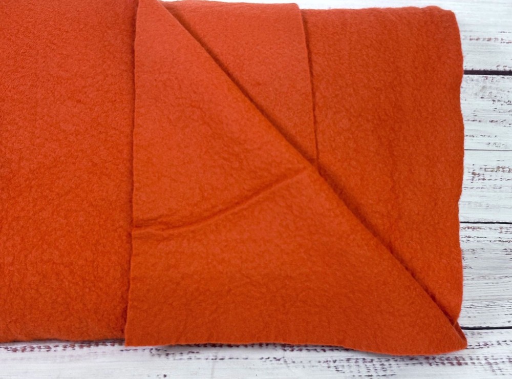 Vintage National Nonwovens Burnt Orange Wool Blend Felt Felted Homespun BTHY