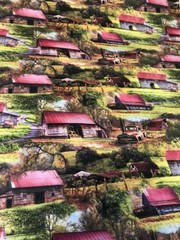 Old Country Barns cotton Fabric per yard quilting sewing