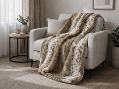 Super Luxury Faux Fur Fabric Material SAND LYNX