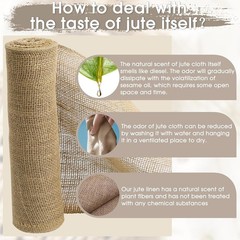 Jute Burlap Fabric Roll 20 Inch x 5 Feet Durable Material for Upholstery