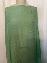 100% Silk Georgette 3D Textured Rib Stripe Sage Green Fabric 1 Yd 11″ Long 56″W