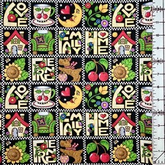 Mary Engelbreit Fabric Love Family Friend Home Patch ME Ink 2000 BY THE YARD