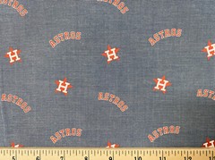 MLB HOUSTON ASTROS Baseball CHAMBRAY, HALF Yard (18”x44”) 100% cotton fabric New