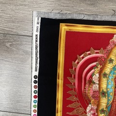 Metallic Our Lady of Guadalupe 100% COTTON fabric panel 24 x 44 Inner Faith