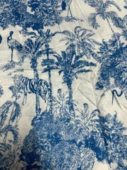 Indian Hand Block Print 100% Cotton Running Craft Indigo Blue Dress Fabric Yard