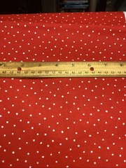 2002 Red Cotton W/ White Confetti Scattered Fabric By Spectrix 1 Yard X 45”