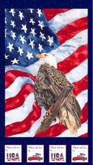 Henry Glass – Patriotic Wings Of Freedom – Bald Eagle Quilting Fabric Panel