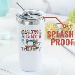 Funny Quilting Gifts for Quilters & Women, 20Oz Stainless Steel Insulated Travel