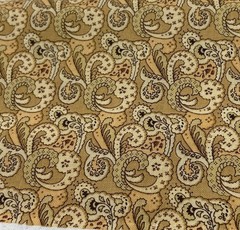 Birds of a Feather Paisley Print 20″x40″ Cotton Fabric Kaye England Tan/Brown