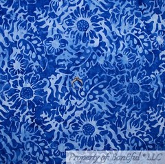 BonEful FABRIC FQ Cotton Quilt Purple Blue Flower Leaf BATIK Tonal Pattern Print