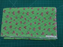 Double Sided Pre-Quilted Fabric Strawberries Pink & Green (1 Yard x 42″W) Cotton