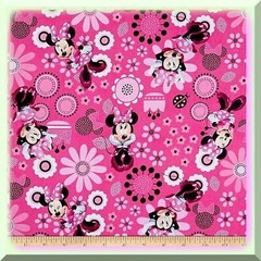 Pink Cotton Quilt Fabric with Minnie Bow Design