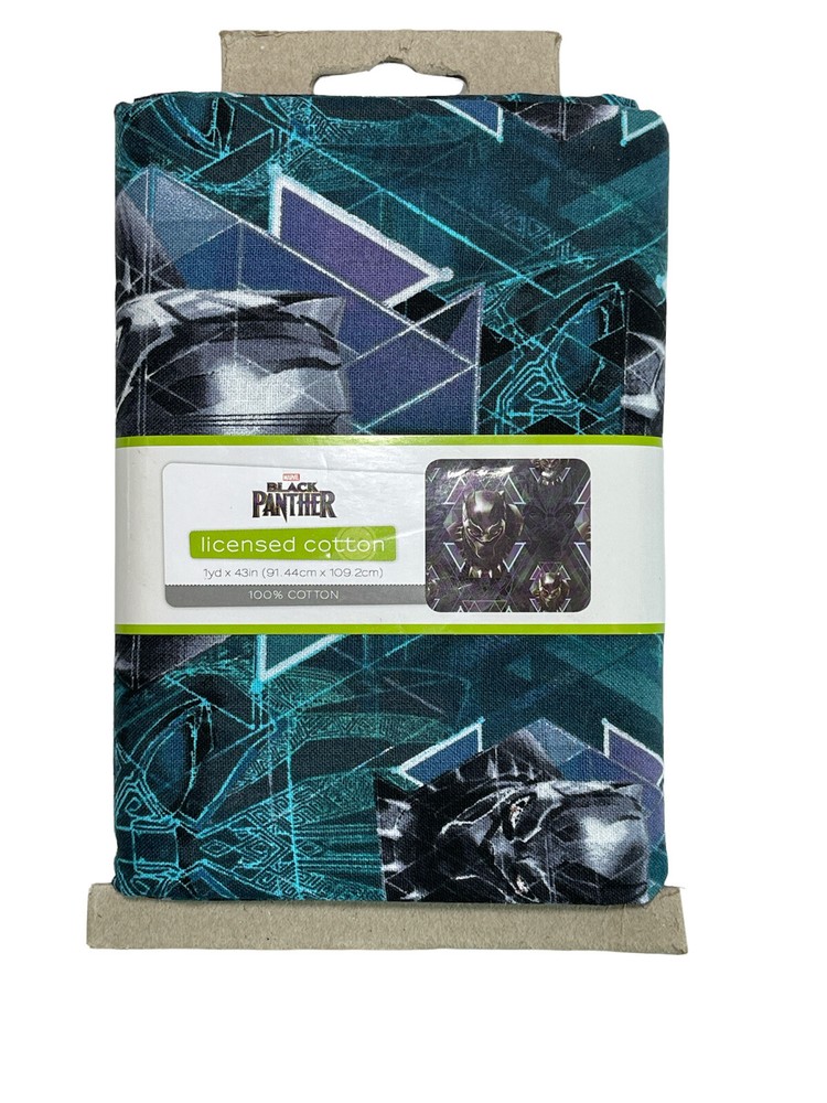 Marvel Black Panther Head Toss 100% Cotton Precut Fabric 1 Yard