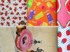 I SPY Pastry Chef Food Drink Fat/ Long Quarter 1/2 Yard Quilt Fabric Bundle Lot