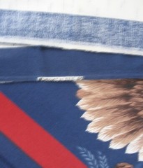 Wamsutta EAGLE 2 square pillow top FABRIC PANEL 2 mirror imanges 16″ 18 x 45″