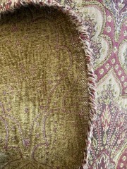 VTG Burgundy /Gold /Sage Damask Tapestry Upholstery Fabric 1.61Yds