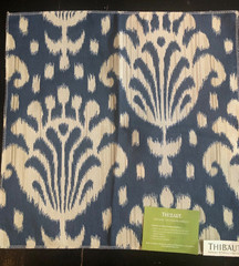 THIBAUT Thai Ikat in Navy Blue 17 1/4″ Indoor/Outdoor Fabric Sample
