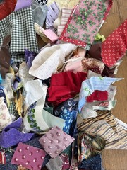 Vintage Cotton Fabric Scraps For Crumb Quilts & Crafts Junk Journal 5 Pounds LOT