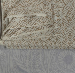 White & Beige Hand Block 5 Yard 100%Cotton Fabric NO TARRIF CHARGES 100%✅KK17
