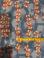 13.75 Yds Fabricland R.E.D. Canada World Map Flag Lettering 100% Cotton Fabric
