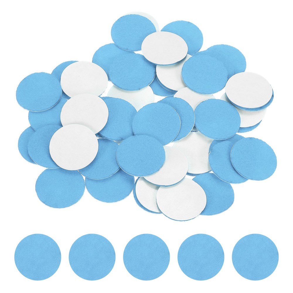 100Pcs Adhesive Felt Circles 1″ Round Non-Woven Felt Stickers Sky Blue