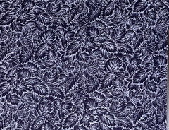 2/3 Yd Blue Tone on Tone Leaves Floral Cotton Quilt Fabric Vintage 23″ X 44″