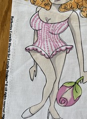 BATHETTES 2008 Loralie Harris Fabric 24×44 Pink Bathing Beauty Pin Up Girls