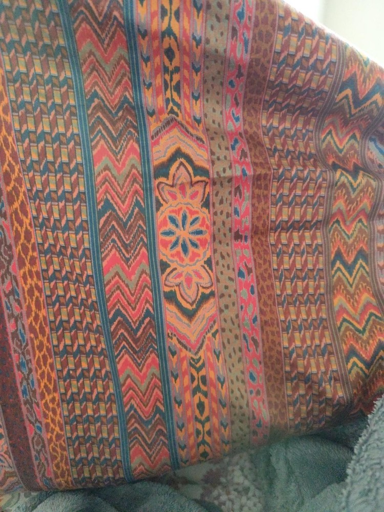 Colorful Bohemian tribal ikat-style geometric striped fabric 5 YDS
