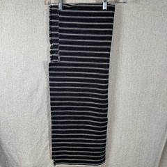 Black White Ticking Stripe Fabric Upholstery Craft Sewing Remnant 20×60