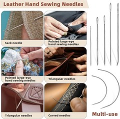 Ftyiwu Waxed Thread, Upholstery Needle and Thread 32 32Yard, Original Black